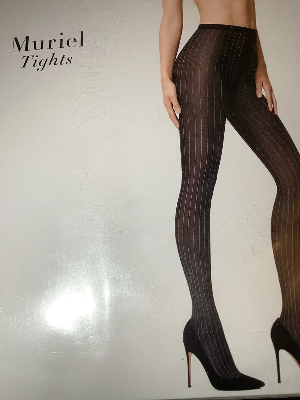 Wolford Muriel tights, vertical lines design, color black/white, size: M